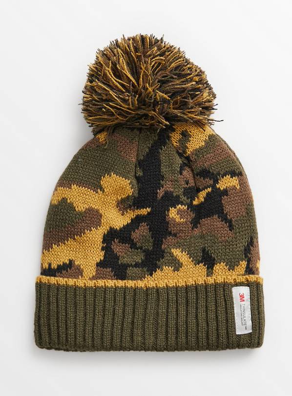 Thinsulate 3M Khaki Camo Beanie 6-9 years