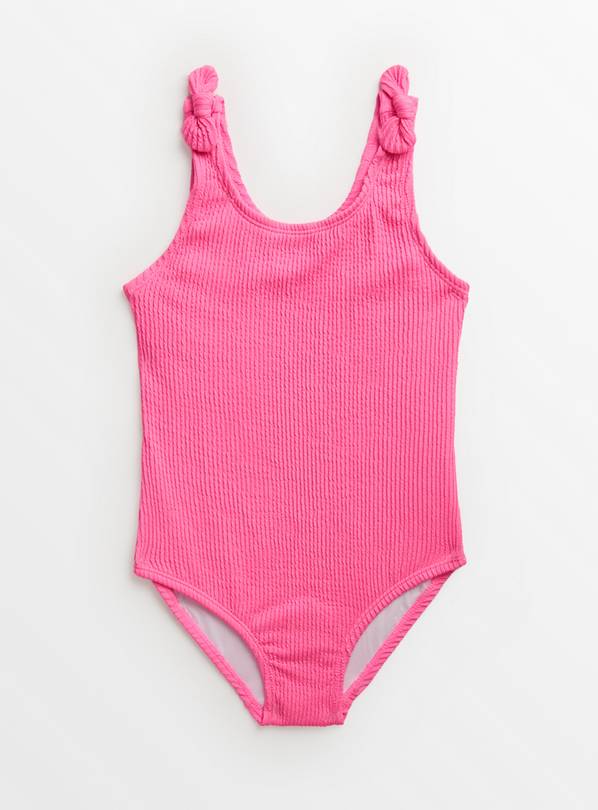 Buy Neon Pink Textured Swimsuit 1.52 years Swimwear Tu