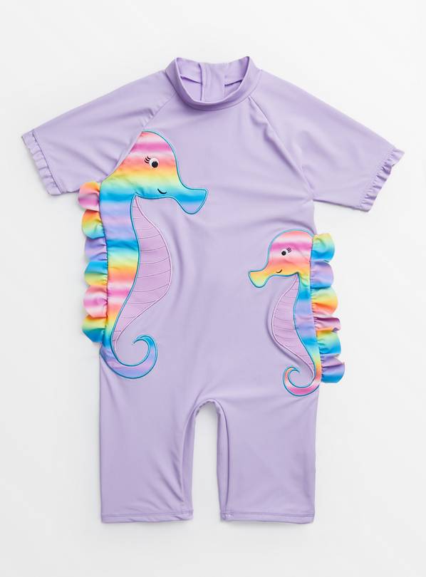 Lilac Seahorse All In One Sunsuit 3 years