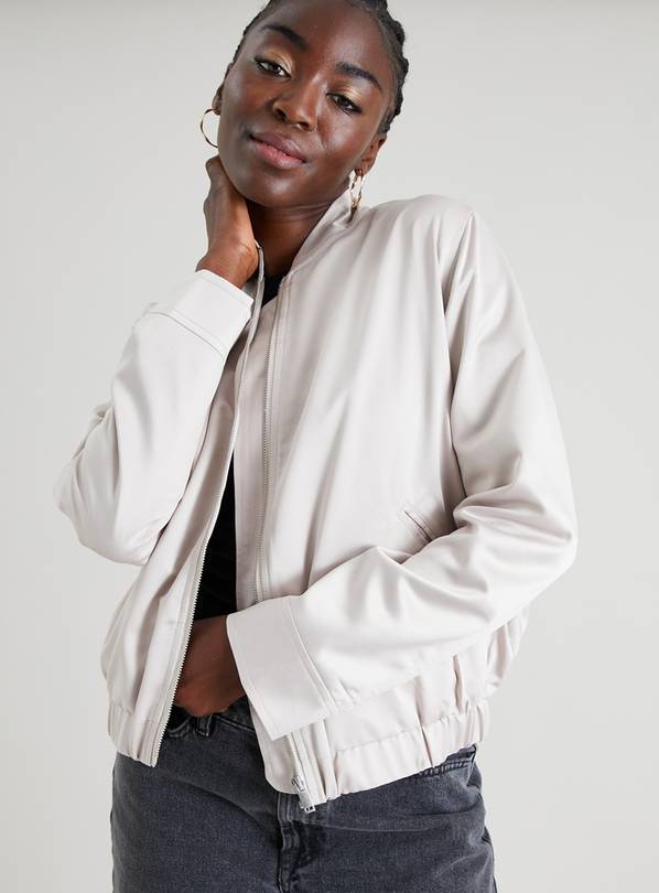 Mens White Quilted Satin Bomber Jacket by FJackets