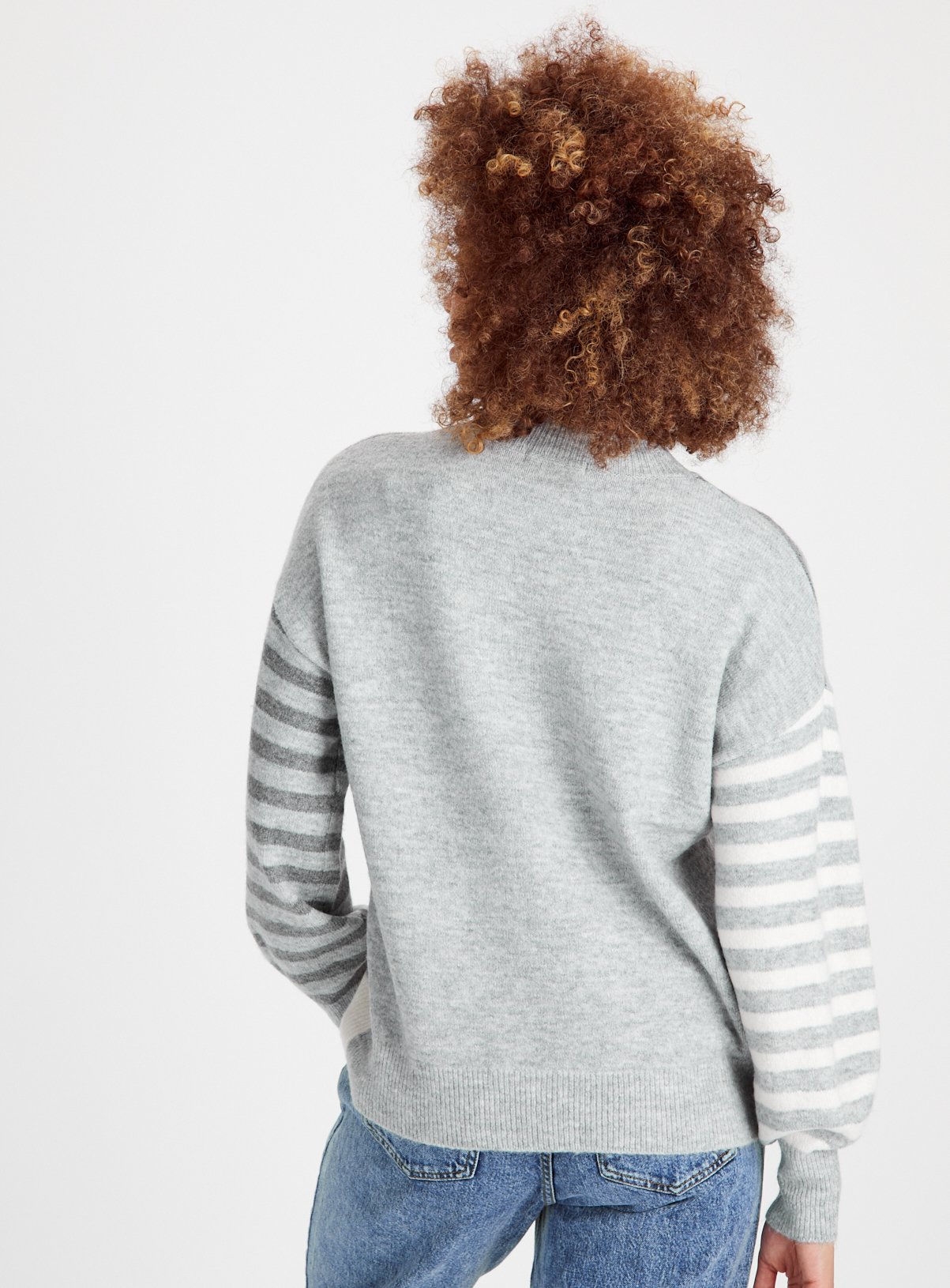 Grey Stripe Sequin Star Jumper 10 - Image 4 thumbnail