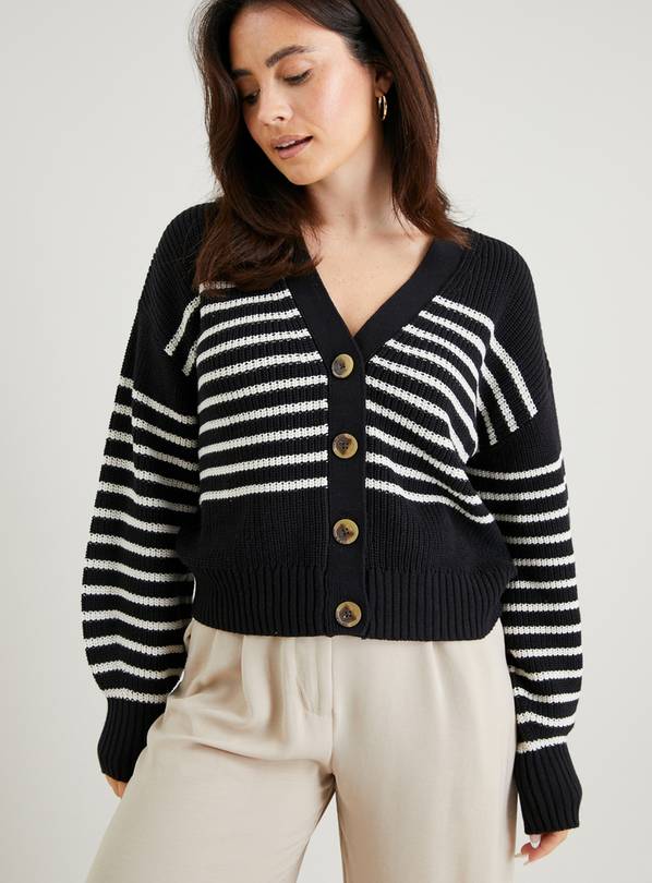 Buy Black Mono Stripe Cardigan 16 | Cardigans | Argos