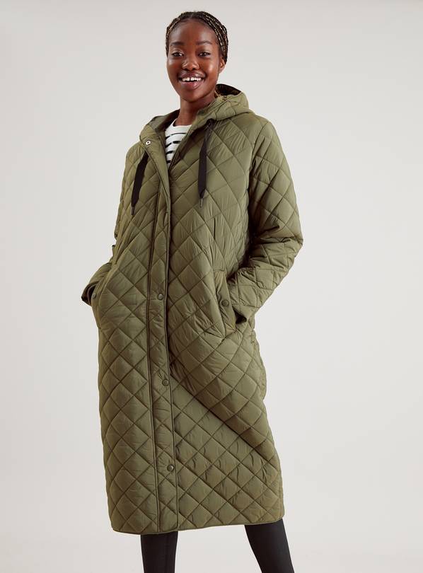 Khaki long store padded coat