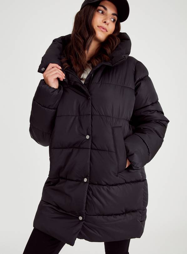 Buy Black Midi Padded Coat 22 | Coats | Tu
