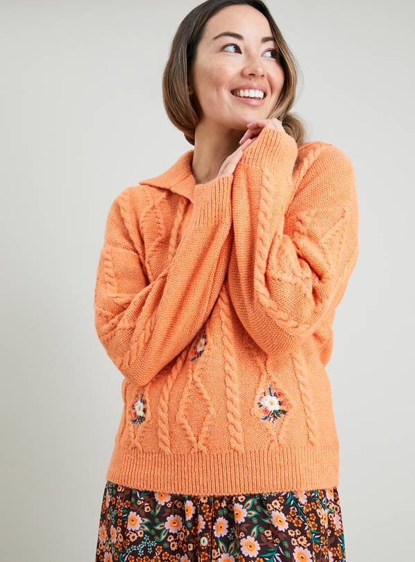 Buy Coral Embroidered Floral Collar Jumper 24 Jumpers Argos