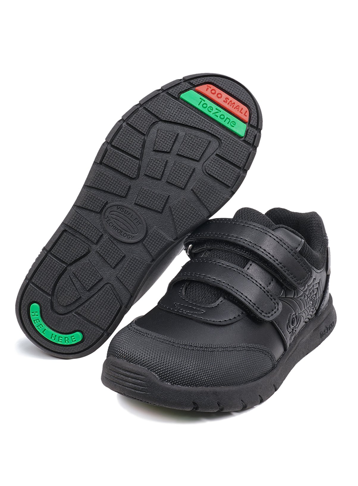 ToeZone® Black Spider Detail Trainers 13 Infant