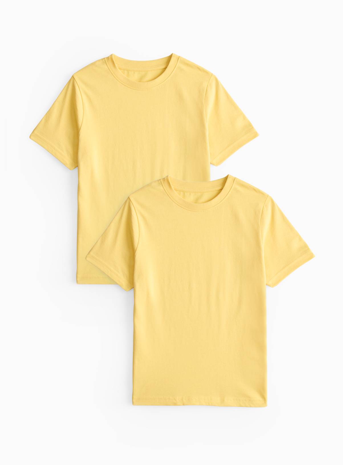 Pastel Yellow Cotton Sports Crew Neck T-Shirts 2 Pack 8 years - Image 1