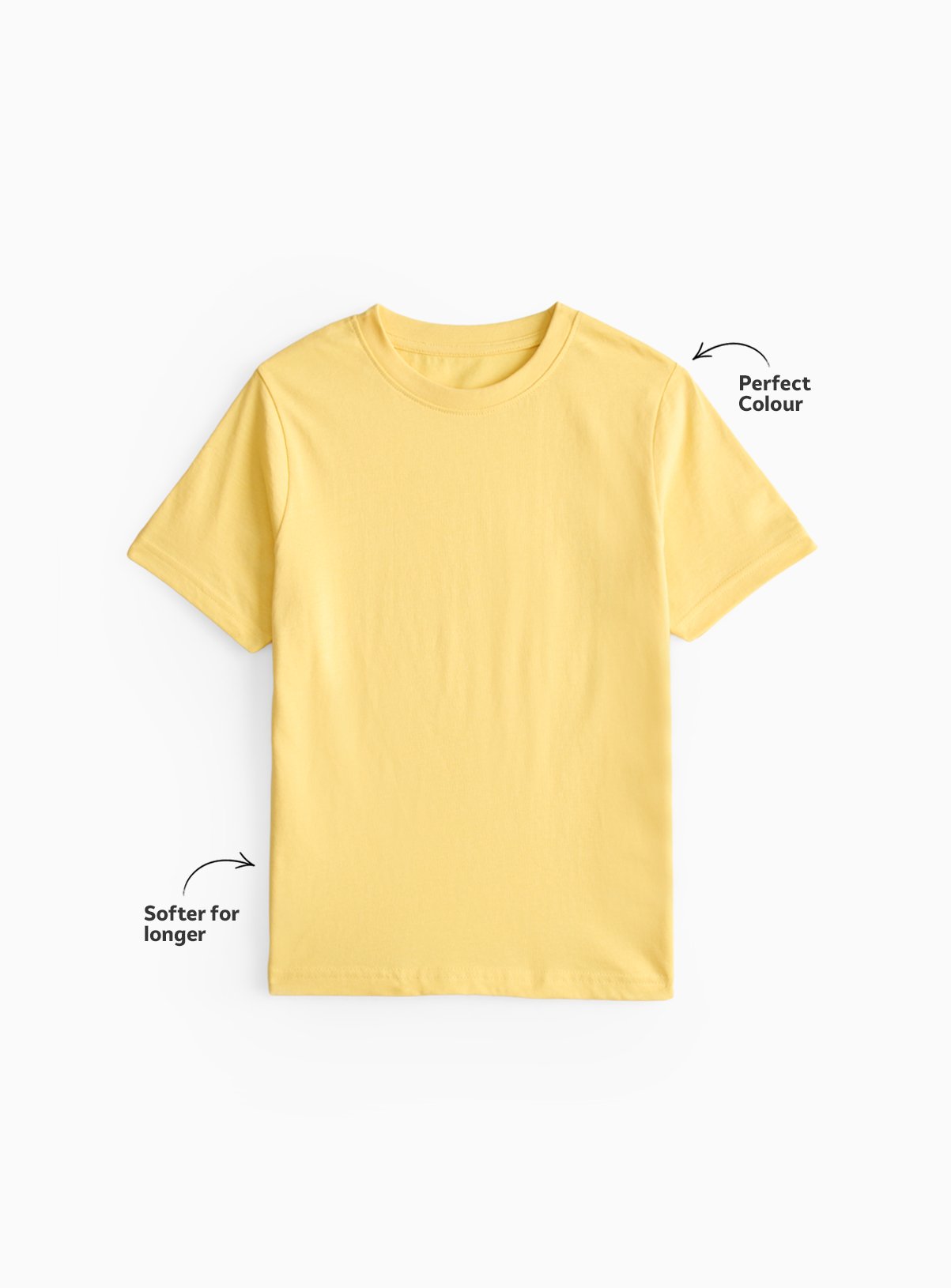 Pastel Yellow Cotton Sports Crew Neck T-Shirts 2 Pack 8 years - Image 2 thumbnail