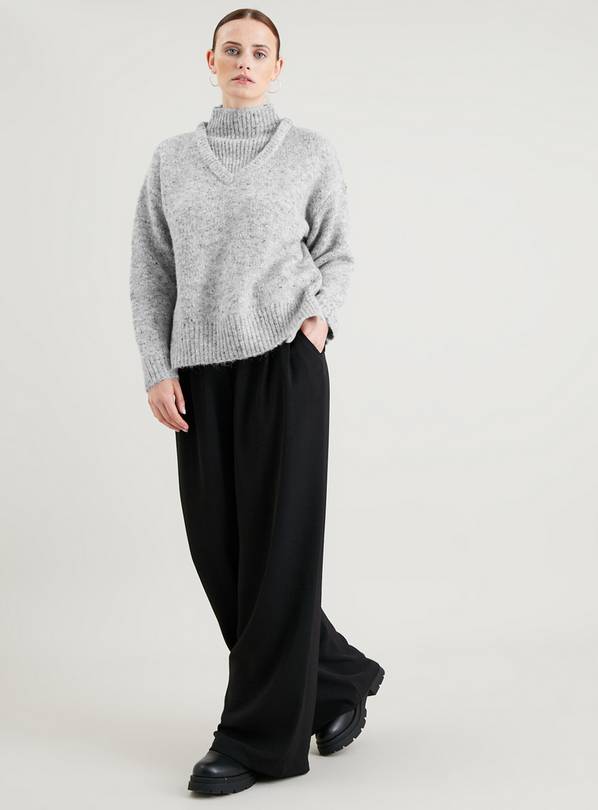 Grey funnel neck jumper hotsell