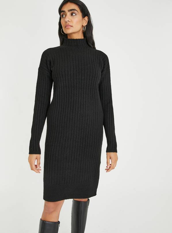 Buy Black High Neck Midi Dress 14 | Dresses | Argos
