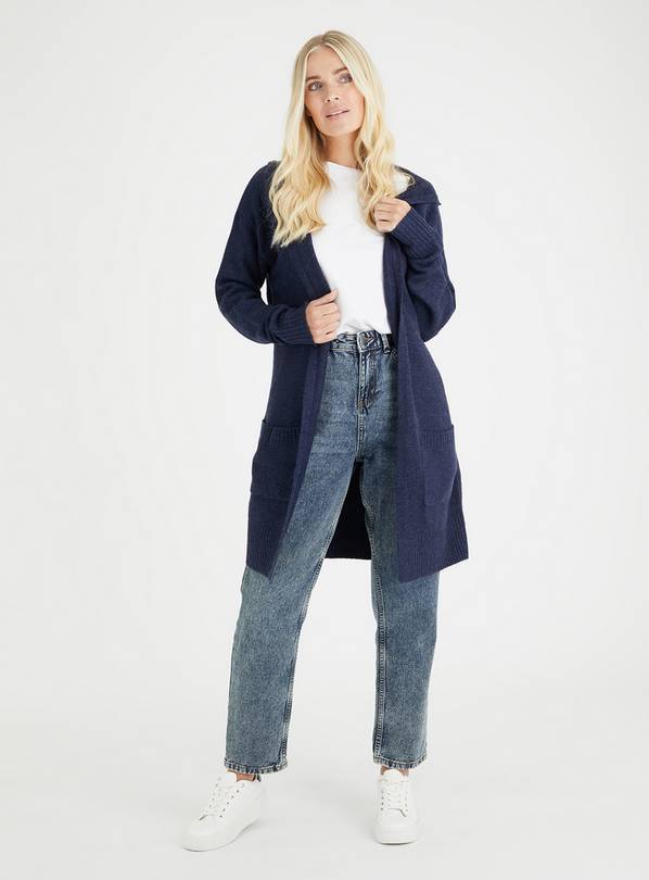 Navy hot sale hooded cardigan