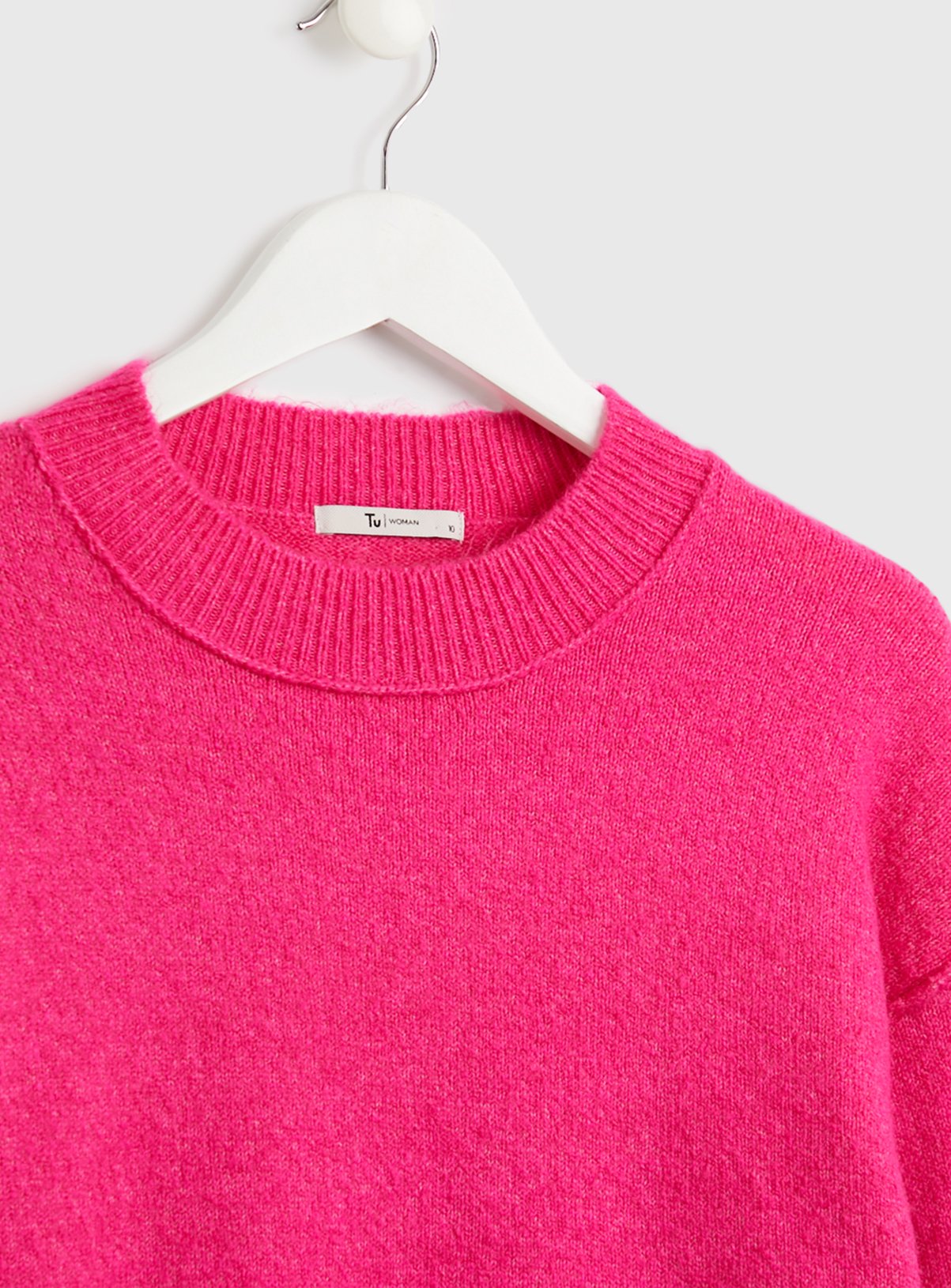 Bright Pink Crew Neck Jumper 18 - Image 4 thumbnail