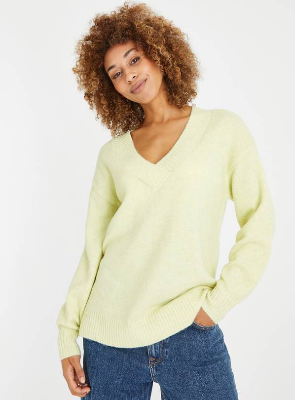 Pistachio Relaxed Fit V-Neck Jumper 8