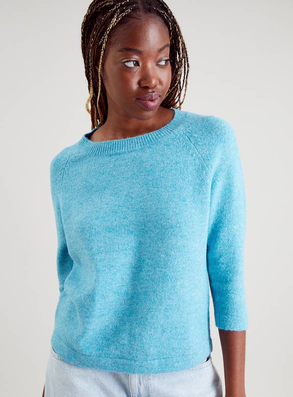 Blue Boxy Fit Knitted Jumper  20