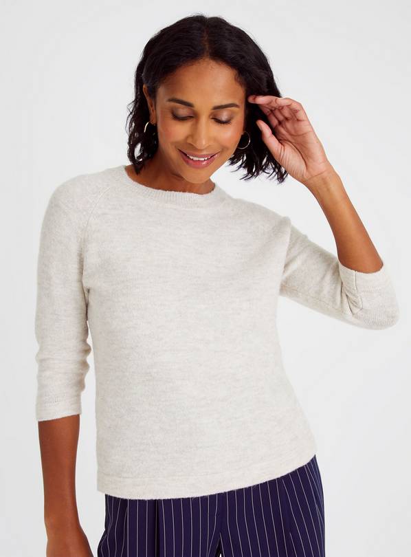 Oatmeal Boxy Fit Knitted Jumper  18