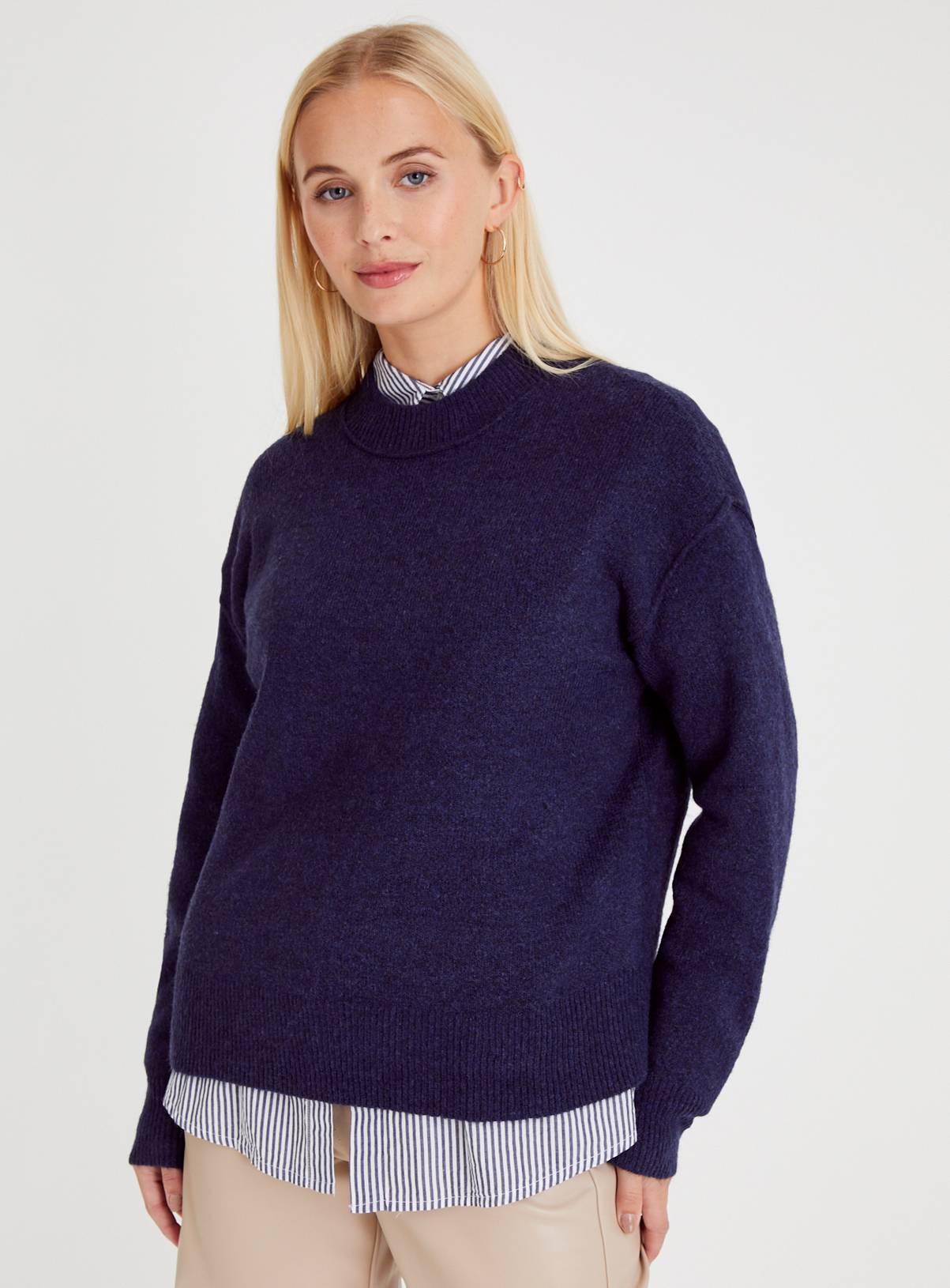 Navy Crew Neck Jumper 10 - Image 1