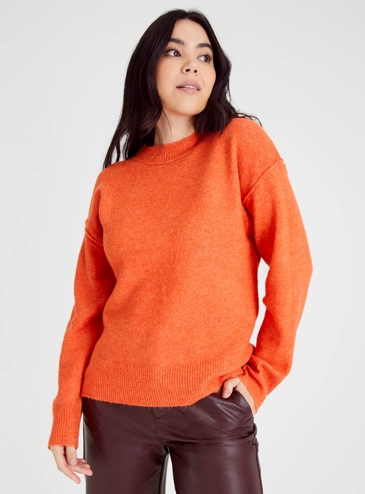 Orange Crew Neck Jumper 8 - Image 1