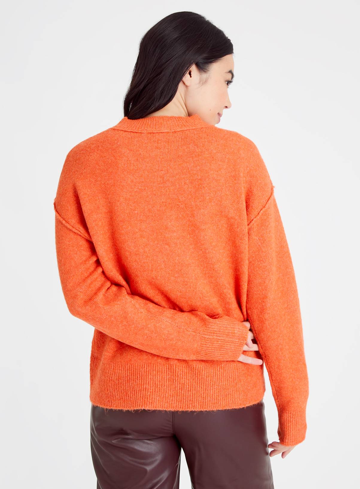 Orange Crew Neck Jumper 8 - Image 3