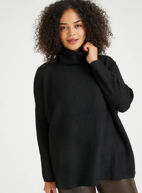 Black cowl shop neck jumpers