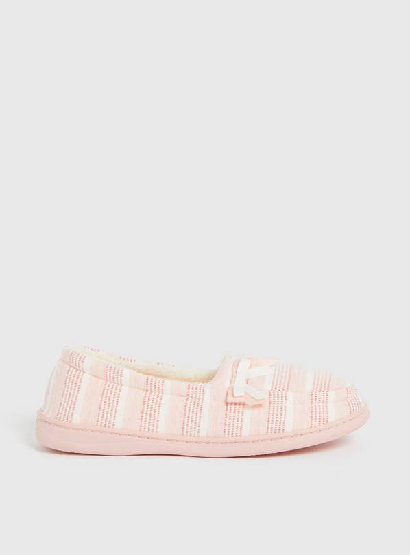 Buy Pink Stripe Arch Support Full Slippers 5 Slippers Argos