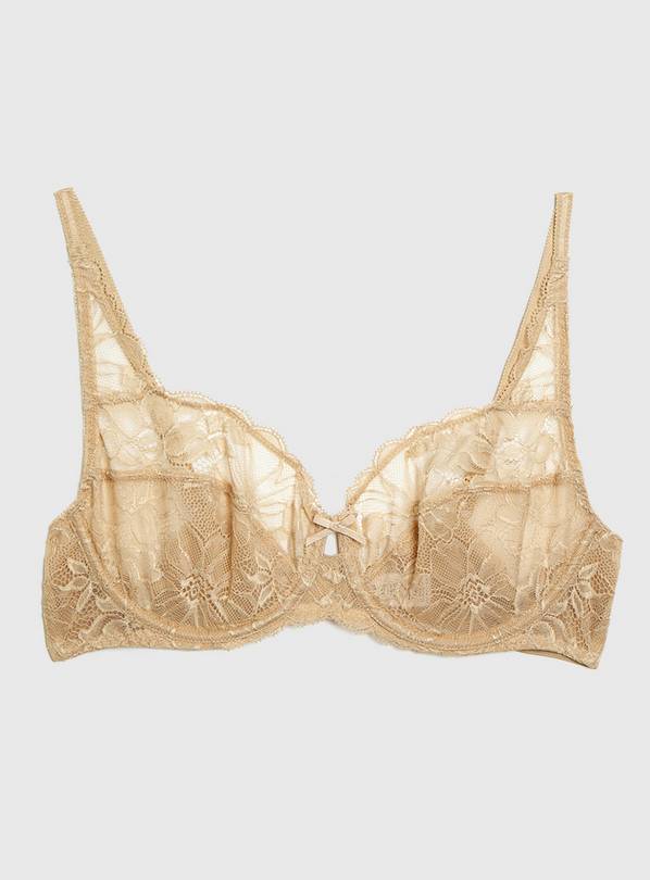 Buy Latte Nude Recycled Lace Full Cup Bra 36F, Bras