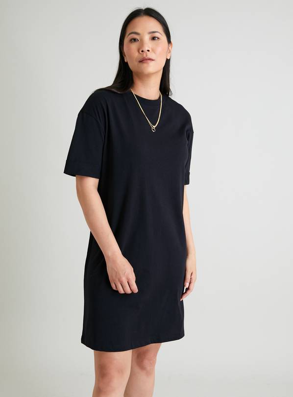 Oversized t clearance shirt dress black