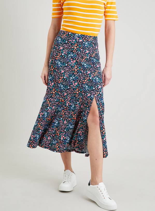 Buy Ditsy Floral Crinkle Midi Skirt - 14 | Skirts | Argos