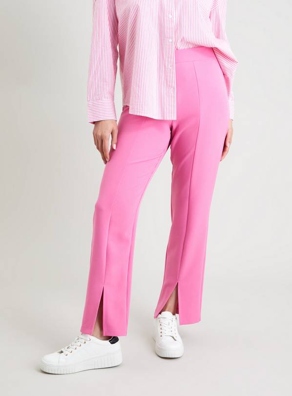 Pink Split Hem Straight Leg Trouser - 8S