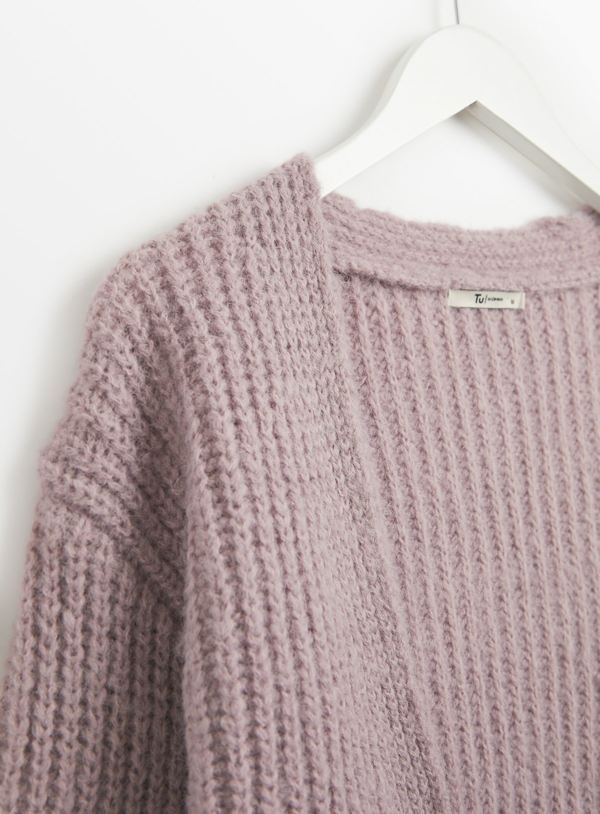 Lilac Ribbed Cropped Cardigan 22 - Image 4 thumbnail