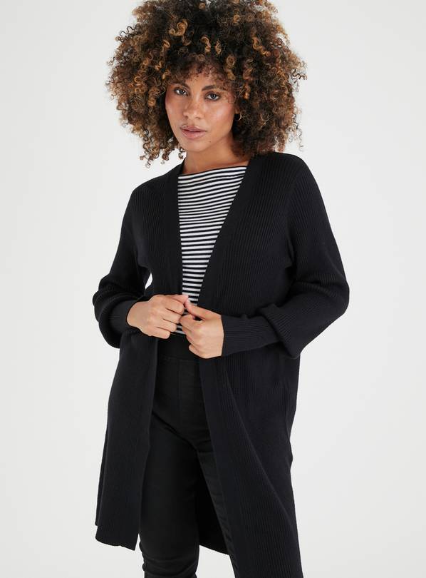 Womens black hot sale ribbed cardigan