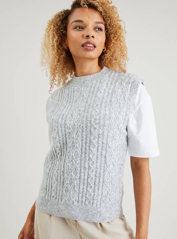 CRUSH COLLECTION, Wool Cable Knit Tank Top, Women