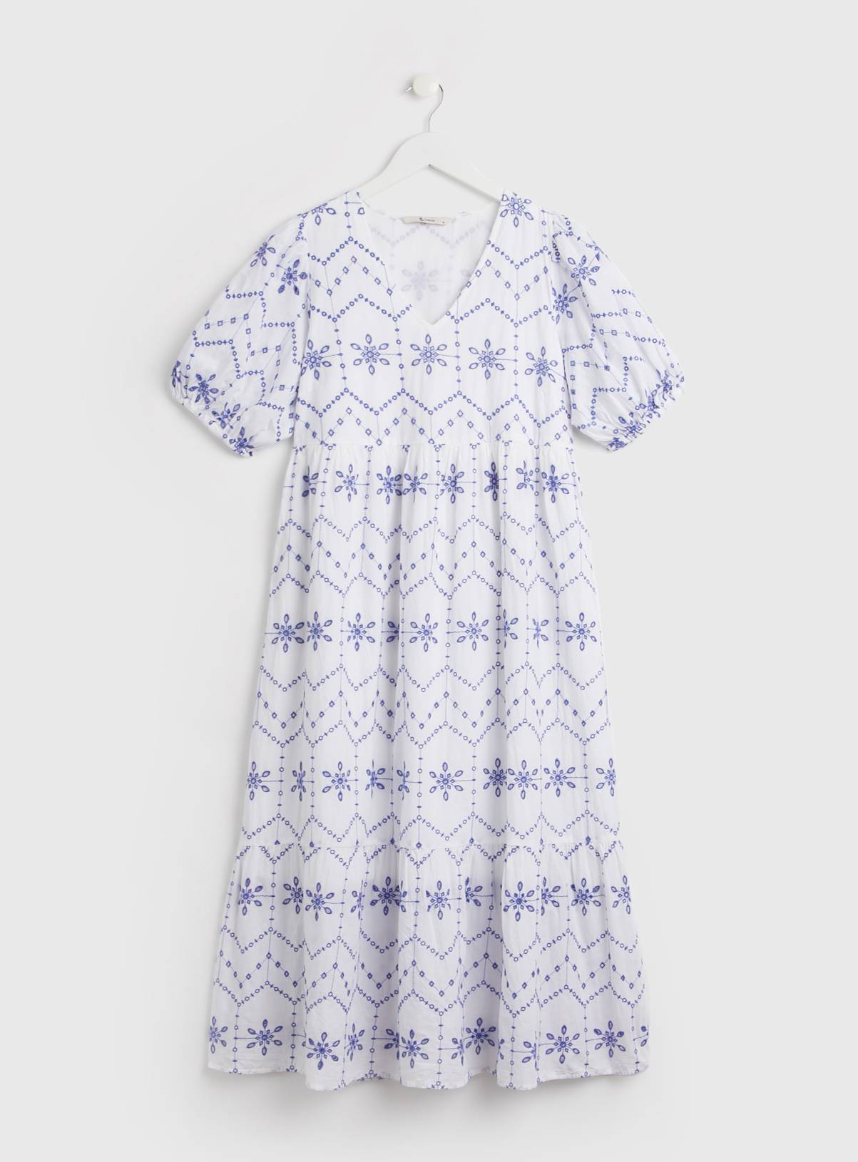 SKU: SS23 JUNE EMBROIDERED MIDI WHITE & BLUE:White:14 - Image 3
