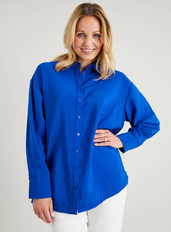 Buy Blue Oversized Crinkle Shirt 14 | Shirts | Argos