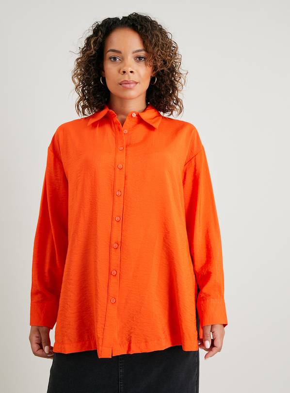 Orange Oversized Crinkle Shirt 22