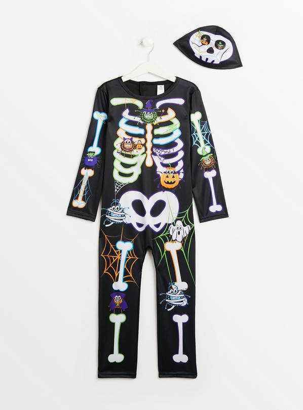 Buy Black Skeleton All In One Costume 34 Years Halloween costumes