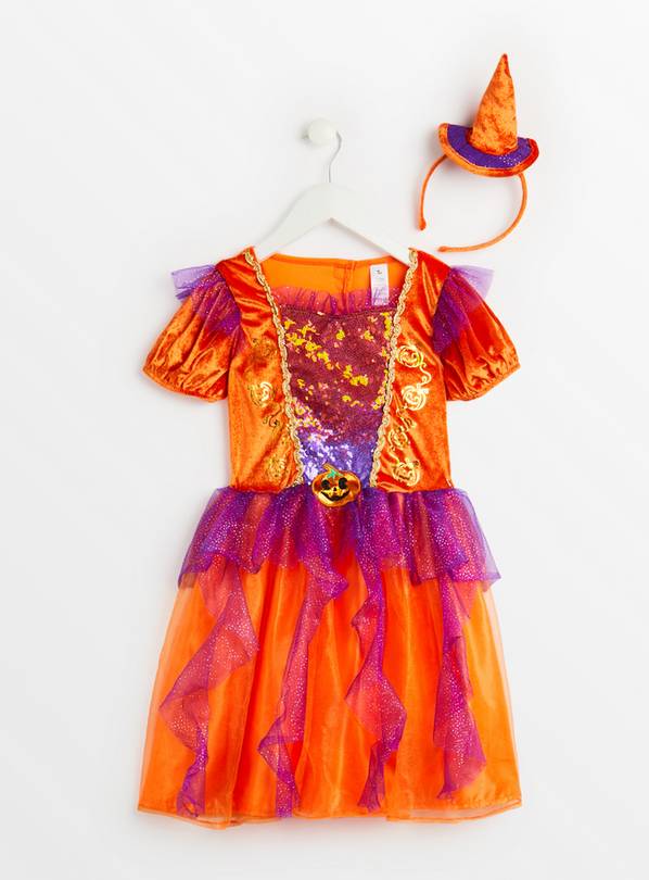 Buy Orange Pumpkin Witch Costume 34 Years Halloween costumes Argos