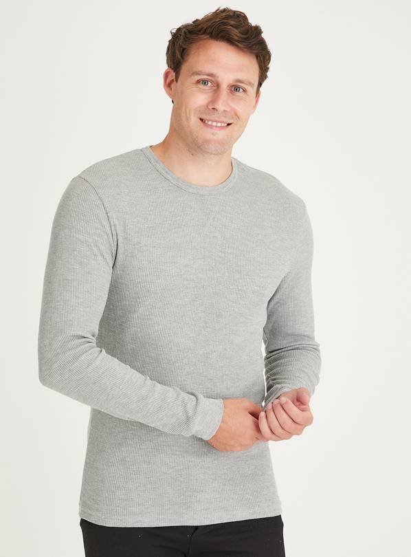 Waffle Crew, Men's Light Grey Thermal Shirt