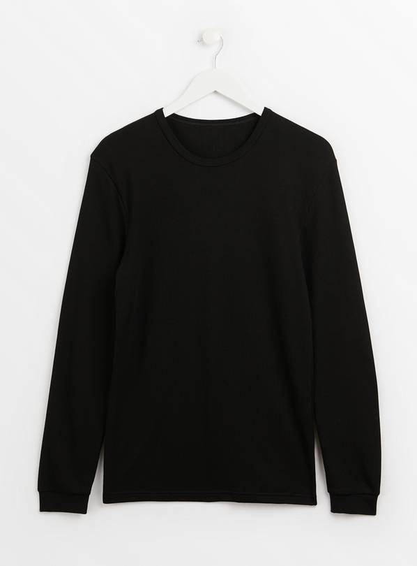 Buy Black Thermal Long Sleeve Top L | Underwear | Tu