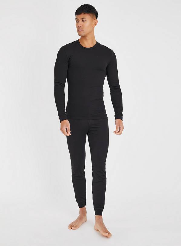 Buy Black Thermal Top & Bottoms S, Underwear