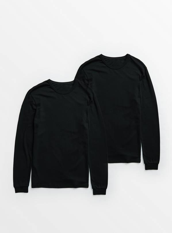 Buy Black Thermal Long Sleeve Top L, Underwear