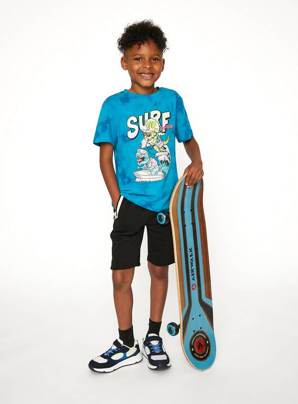 Black & Lime Green Zip Shorts - 6 years