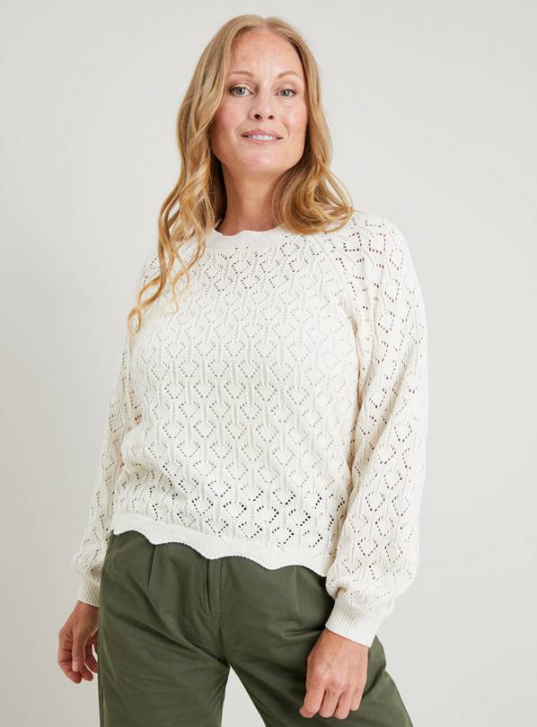 Buy Cream Balloon Sleeve Jumper - 22 | Jumpers | Argos