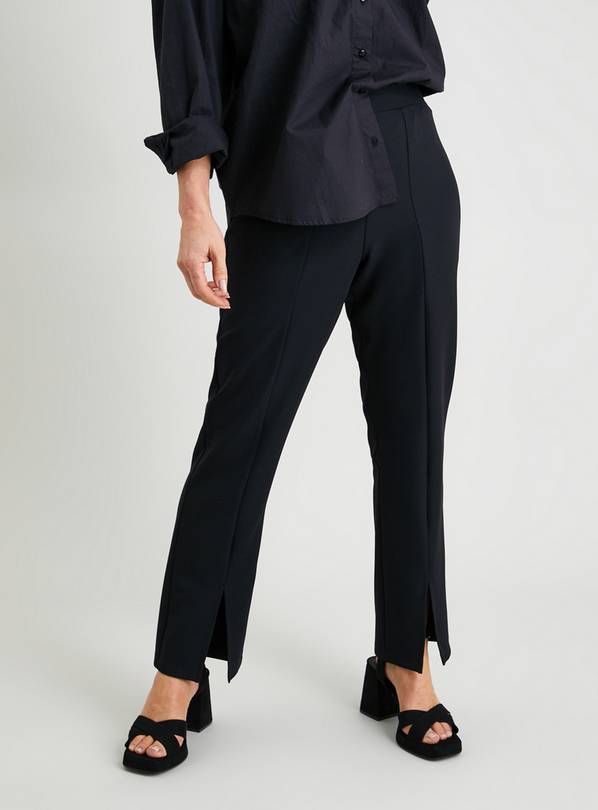 Black Split Hem Straight Leg Trouser 10