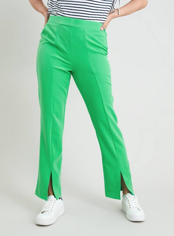 Green Split Hem Straight Leg Trouser 18