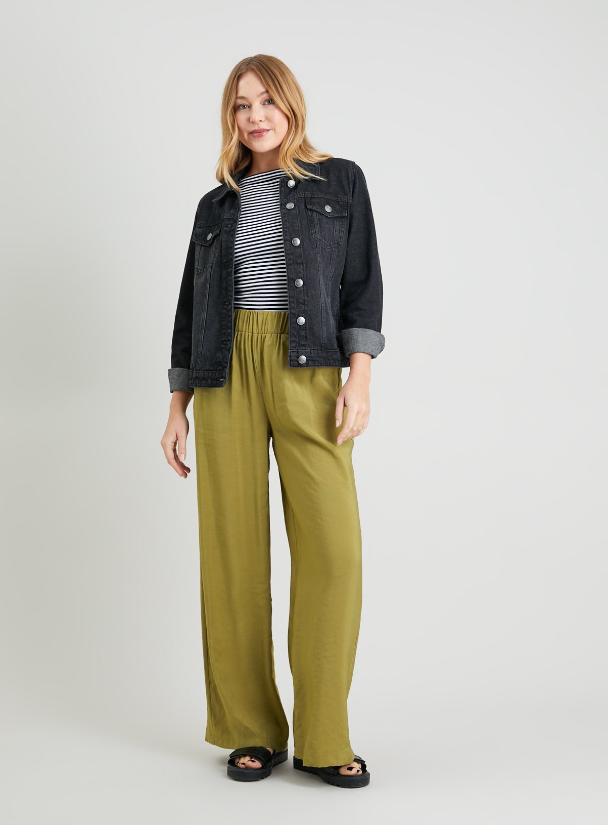 SKU: DARK LIME WIDE LEG:Lime:16 - Image 2 thumbnail
