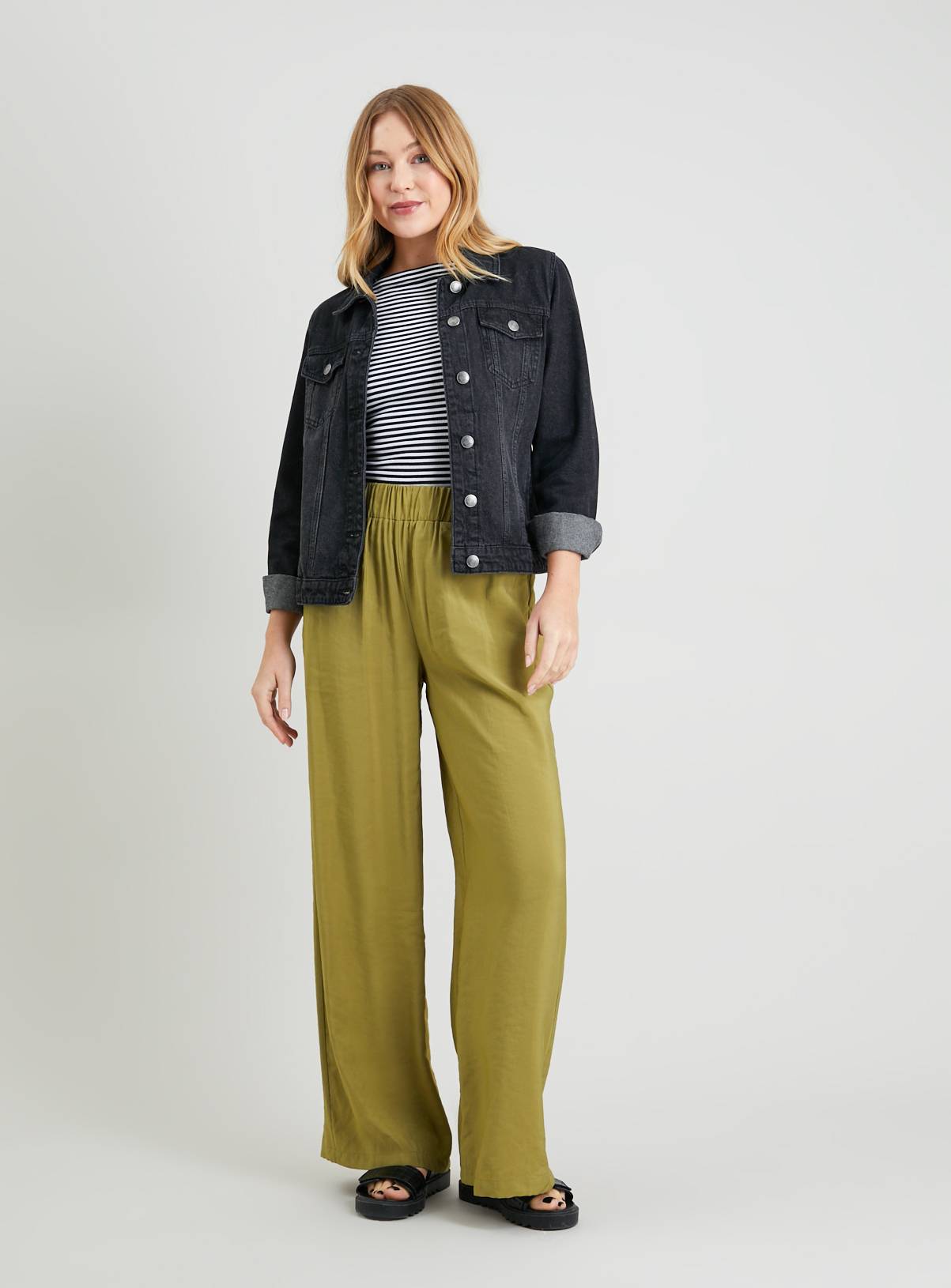 SKU: DARK LIME WIDE LEG:Lime:16 - Image 2