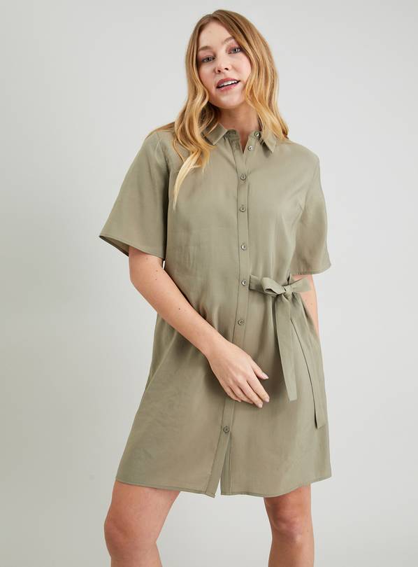 Khaki store shirt dress