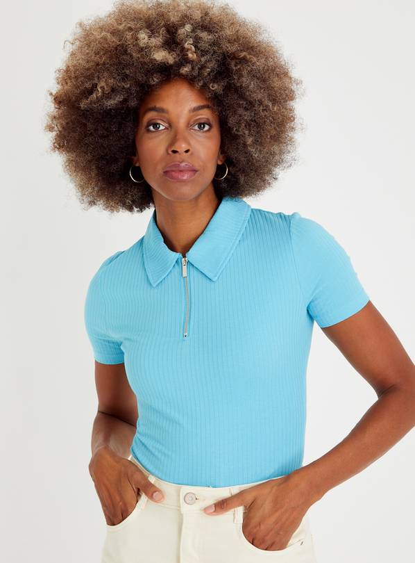 Light blue 2025 collared shirt womens