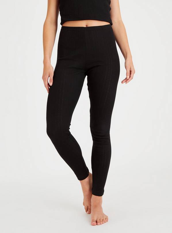 Buy Black Maximum Warmth Pointelle Thermal Leggings 8 | Thermals | Tu