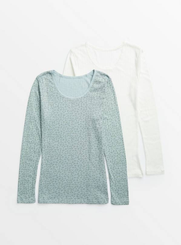 Buy Green & Cream Thermal Top 2 Pack 18, Thermals